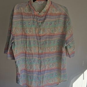 Vintage Cheryl Tiegs Pastel Western Top Size: Large